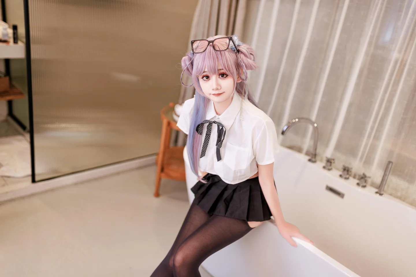 阿雪雪 - No.016 居家女高 [64P,2V-2.20GB] tg@simisebaisi 【丝足阁】003.webp